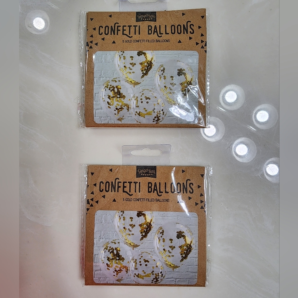 Ginger Ray gold confetti balloons